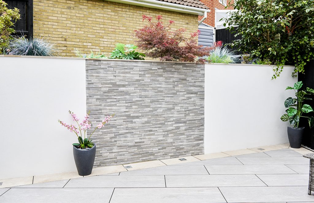 Brett Walling | Porcelain Walling | Garden Walling | Porcelain wall | Stone walls | stone for garden walls | Stone for planters |  designing a small garden