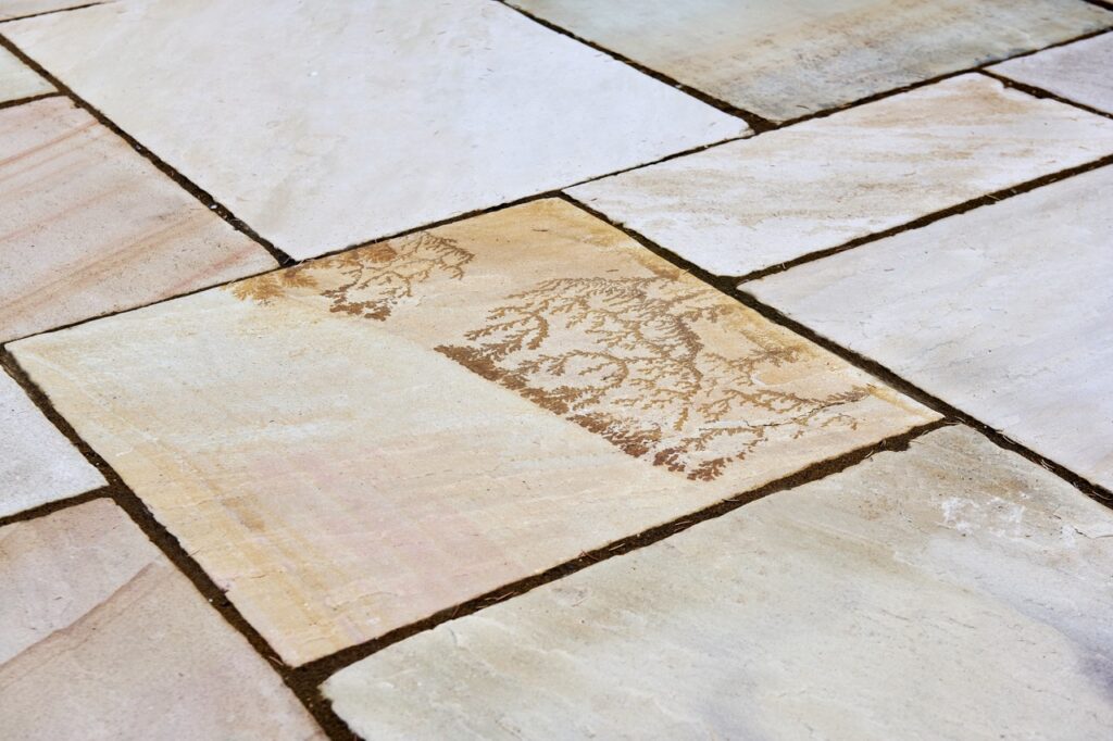 English Country home garden restored to life with Riven Sandstone